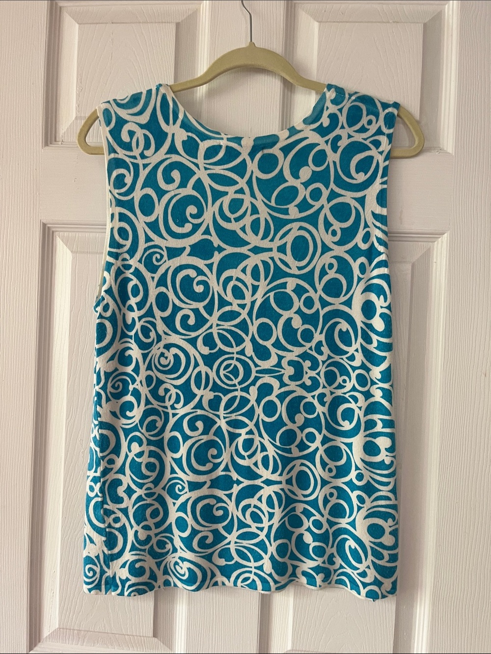 Pierri New York Turqouise and White Swirl Sleeveless Tank - Picture 4 of 4